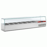 Saladette à ingrédient à poser gn 6x1/4 + gn 1x1/9 avec vitrine - PSX160G/PP9