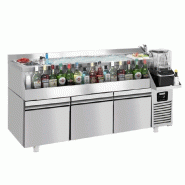 Table réfrigérante bar/boissons 3 tiroirs - 1,6 x 0,6 m - 235 litres