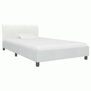 VidaXL Cadre de lit sans matelas blanc similicuir 90x200 cm Modèle Nervélia - 284870