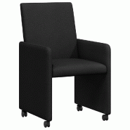 VidaXL Chaises de Salle à Manger avec Roues 2 pcs Noir 57 x 66 x 94 cm Modèle Vega Office Advance - 42017809