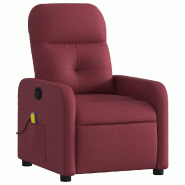 VidaXL Fauteuil de massage inclinable Rouge bordeaux Tissu Modèle Werviane - 8721012371668