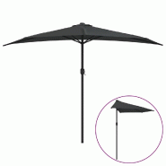 VidaXL Parasol de balcon et mât en aluminium Anthracite 300x155cm Demi Modèle Patio Phi Prime Plus - 44593