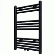 VidaXL Sèche Serviettes Eau Chaude à Rails Droits Noir 500x764 Mm - noir 141905 VidaXL Sèche Serviettes Eau Chaude à Rails Droits Noir 500x764 Mm - noir 141905