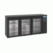 Arrière bar réfrigérée noir 3 portes en verre l1940mm 7489.5290 COMBISTEEL