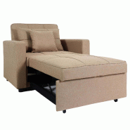 Décoshop26 - Fauteuil de couchage chaise pliante canapé-lit lit d'appoint relaxation surface de couchage 103x197 cm en tissu taupe 04_0006250 - 3000