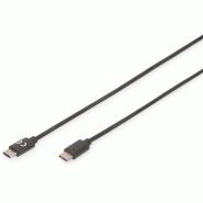 DIGITUS Câble de connexion USB-C, USB-C - USB-C, 1 m, noir - noir AK-300138-010-S