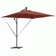Helloshop26 - Parasol déporté moderne inclinable 249 x 249 x 250 cm résistant au vent jardin terrasse en acier terre cuite 02_0058778 - acier 30002