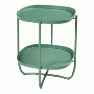 Helloshop26 - Table basse console d'appoint avec plateaux amovibles acier 58 x 46 x 46 cm vert 03_0010771 - 3000225399498