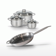 Lot Poêle 32 cm et 3 Faitouts 20/16/12 cm Elo Relief Solution - gris 3176239941876