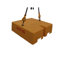 Masse 1T avec passage de fourche pour essai de palans et ponts roulants -1160 x 1160 x 365mm -  REF2221000