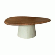 Now's Home - Table Basse En Bois D'acacia Et Pied En Metal Ecru - 3256390250489 Now's Home - Table Basse En Bois D'acacia Et Pied En Metal Ecru - 3256390250489