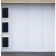 Porte de garage sectionnelle / motorisée / coulissante latérale / avec hublot / isolation thermique