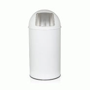 Poubelle à poussoir / Poubelle automatique PUSH 50L satin blanc hjh OFFICE - blanc acier 741009