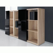 Armoire de direction Mito mi-haute avec porte coulissante en stratifié brillant Armoire de direction Mito mi-haute avec porte coulissante en stratifié brillant