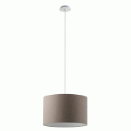 ROSSINI ILLUMINAZIONE Vivien Rossini Group Suspension Avec Abat-Jour Cylindrique Gris Tourterelle - Structure En Métal Blanc - Douille E27, Puissance