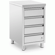 Royal Catering - Royal Catering RCCD-4S Armoire de travail 50 x 60 cm en acier inoxydable avec 4 tiroirs, pieds réglables en hauteur - argenté inox Royal Catering - Royal Catering RCCD-4S Armoire de travail 50 x 60 cm en acier inoxydable avec 4 tiroirs, pieds réglables en hauteur - argenté inox