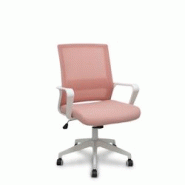 Silla Ergo535 blanca basculante respaldo malla rosa asiento tela rosa ruedas nailon - rose multi-matériau 535BBDW02RN Silla Ergo535 blanca basculante respaldo malla rosa asiento tela rosa ruedas nailon - rose multi-matériau 535BBDW02RN