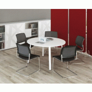 Table de réunion ronde Ogi - MDD. - 100, Anthracite, Wenge_0