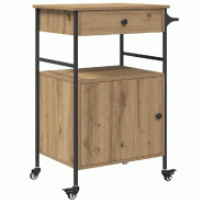 VidaXL Chariot de cuisine Chêne artisanal 56 x 43 x 89,5 cm - 871667