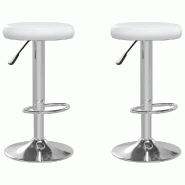 VidaXL Tabourets De Bar Lot De 2 Blanc Similicuir - blanc 333097