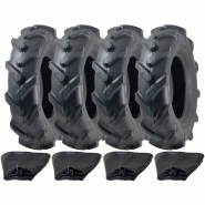 5.00x10 Wanda 6Ply H8029 Open Centre Tractor Tyres TR13 Valve Tubes (Set of 4)