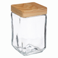 5FIVE - Bocal carré en verre 1,7 L, couleur beige - transparent verre JJ147