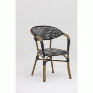 Bistromania Fauteuil de terrasse MARCEL - Tressage Noir et Blanc - EA006