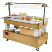 Buffet self service réfrigéré 4x gn 1/1-150 bois chêne clair - PBSB/4N-D1-R2_0