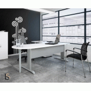 Bureau convivial Tono avec retour et ½ lune - Mobel Linea - Acacia foncé, Gauche_0