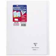 Clairefontaine Lot de 10 Cahier Kover Book 24x32, 48p./24 feuilles 90 g/m² piquées, couv. Transparente incolore, Séyès - 3037929844207