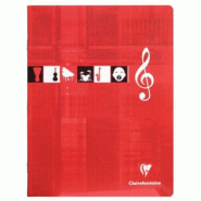 Clairefontaine Lot de 20 Cahier Musique et Chant Metric 17x22, 56p./28 feuilles 90 g/m² piquées, ligné + portées / quadrillé 5x5 - 3329680379808