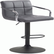 CLP Tabouret de bar Lucy V2  en similicuir avec Piètement en Métal Gris/Noir - gris polyester 315650