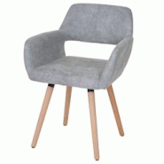 Décoshop26 - Chaise de salle à manger bureau visiteur sans roulette design rétro en tissu gris pied en bois clair 04_0002154 - gris 3000253532690 Décoshop26 - Chaise de salle à manger bureau visiteur sans roulette design rétro en tissu gris pied en bois clair 04_0002154 - gris 3000253532690