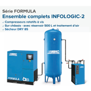 Ensemble complet de compresseur rotatif à vis série FORMULA marque ABAC 15KW