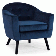 FAUTEUIL SCANDINAVE VELOURS LOPY 79CM BLEU - PARIS PRIX FAUTEUIL SCANDINAVE VELOURS LOPY 79CM BLEU - PARIS PRIX