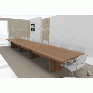 Grande table de réunion rectangulaire TAK - Mobel Linea. - Non, Acacia foncé, 600