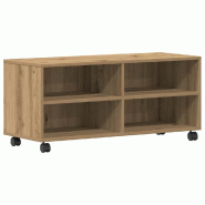 Helloshop26 - Meuble TV rectangulaire moderne pour salon 90 x 35 x 40 cm design minimaliste en bois marron 02_0051783 - marron Bois massif 30002370917