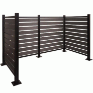 Mendler Alu Clôture pour poubelles HWC-K57, Habillage pour poubelles, aspect bois extensible 130x206x110cm ~ gris - gris métal 96948+3x96949