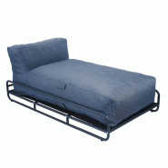Méridienne pour salon de jardin modulable avec structure bleu pacific - bleu polyester 115351_0