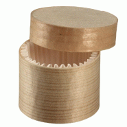 Mini boite ronde avec couvercle bois et papier cuisson blanc 45ml - par 200