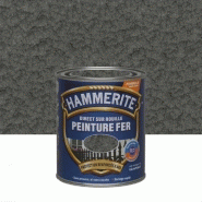 Peinture fer extérieur direct sur rouille HAMMERITE gris ardoise martelé 0.25 l