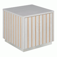 Podium 1 porte push-pull Vertigo T03 MDF naturel et noyer clair 45x45x40cm