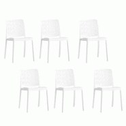 RATTATAN Set 6 Chaises Empilables en Polypropylène avec fibre de verre pour Jardin ou intérieur, hydrofuges et résistantes, design moderne - YARA - RATTATAN Set 6 Chaises Empilables en Polypropylène avec fibre de verre pour Jardin ou intérieur, hydrofuges et résistantes, design moderne - YARA -