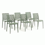 RATTATAN Set 6 Chaises en polypropylène avec fibre de verre empilables pour extérieur et jardin, bar et restaurant, cuisine design moderne - AYDA - RATTATAN Set 6 Chaises en polypropylène avec fibre de verre empilables pour extérieur et jardin, bar et restaurant, cuisine design moderne - AYDA -