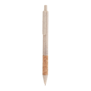 Stylo bille en plastique écologique - paille de blé avec grip en liège naturel - encre bleue Stylo bille en plastique écologique - paille de blé avec grip en liège naturel - encre bleue