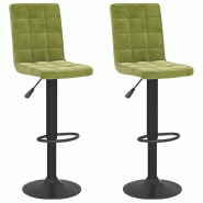 Tabourets de bar lot de 2 vert clair velours Modèle Flex Panorama Élite - 335765