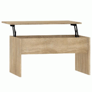 VidaXL Table basse chêne sonoma 80x50,5x41,5 cm bois d'ingénierie Modèle Élégia Pro - 809641