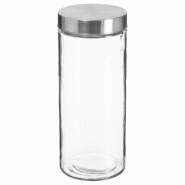 WellHome - Pot hermétique Ø11x27cm en verre et Acier Inoxydable 2L - transparent verre WH14037