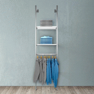 Élément de départ Queen Vogue chrome 2 tablettes blanc + 1 penderie L60xH240cm