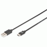 ASSMANN digitus câble de connexion usb-c, usb-a vers usb-c, usb-c - usb-a, 1,8 m, noir - noir ak-300154-018-s